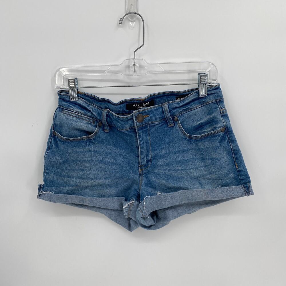 Max Jeans Mid Rise Short Rolled Hem Shorty or Cutoff Frayed Hem 6